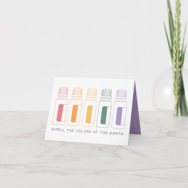 Cartão Obrigado das garrafas de óleos essenciais você (Frente)