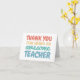 Cartão Obrigado de apreciação do professor você pastel ar (Yellow Flower)