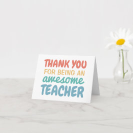 Cartão Obrigado de apreciação do professor você pastel ar