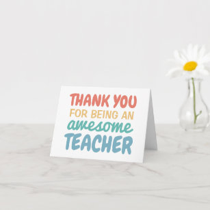 Cartão Obrigado de apreciação do professor você pastel ar