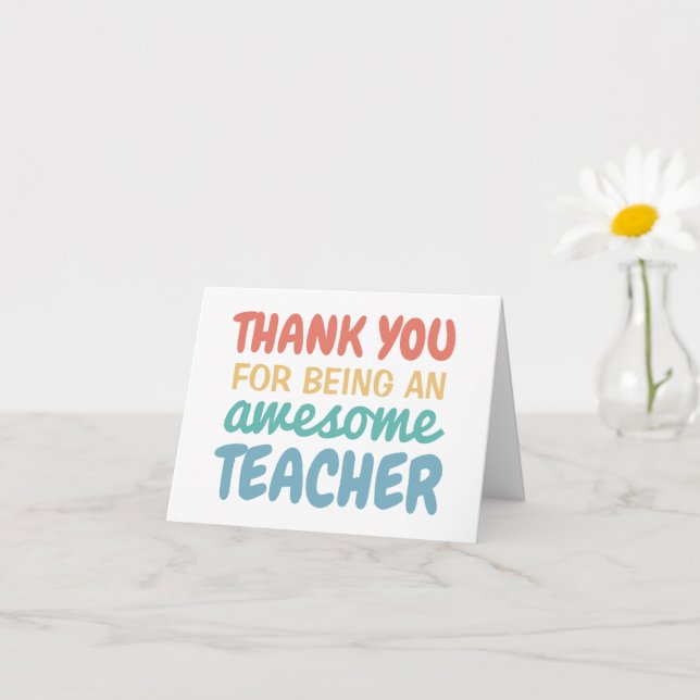 Cartão Obrigado de apreciação do professor você pastel ar (Small Plant)
