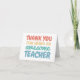 Cartão Obrigado de apreciação do professor você pastel ar (Frente)