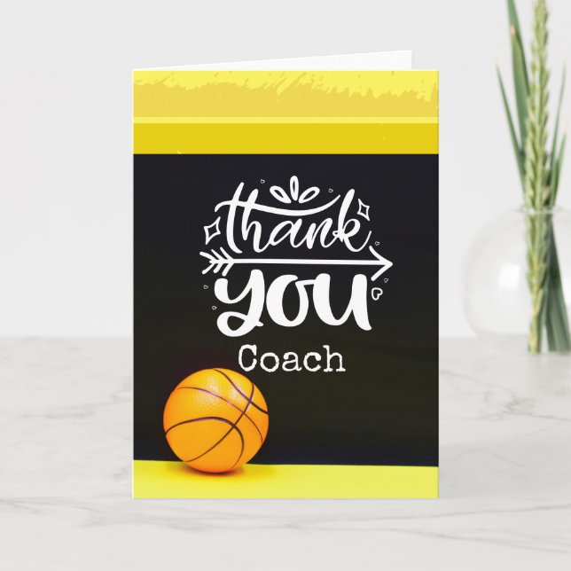 Cartão Obrigado de basquete que você treinou (Frente)