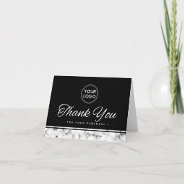 Cartão Obrigado de logotipo personalizado de borda de már