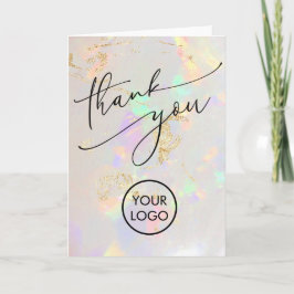 Cartão obrigado de sua placa de textura opal branca