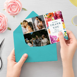 Cartão "Obrigado" elegante de Casamento Bright Sum