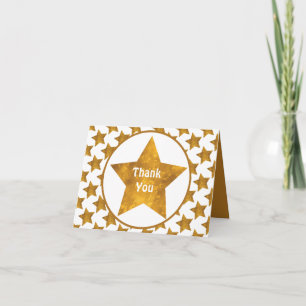 Cartão Obrigado Estrela de Ouro Personalizado