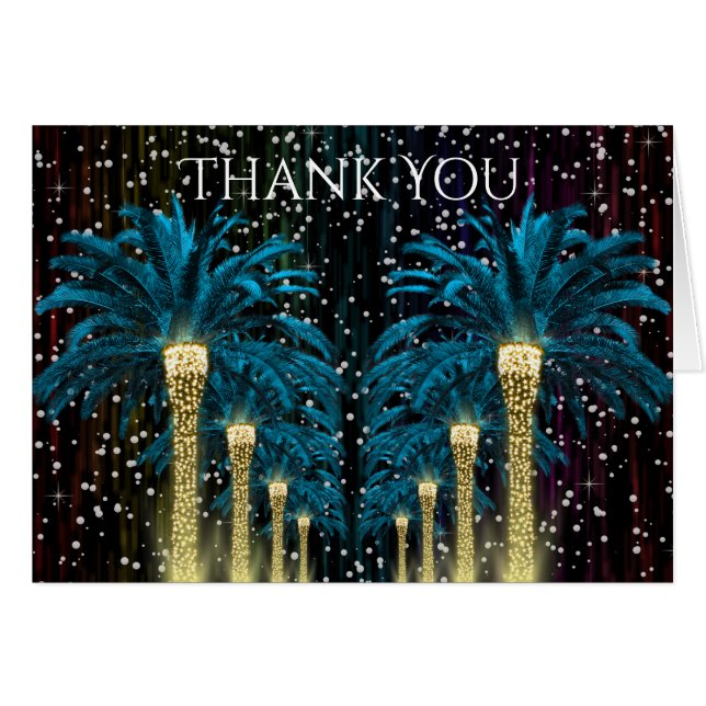 Cartão Obrigado Feriados Palm De Inverno (Frente Horizontal)