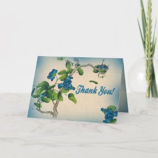 Cartão Obrigado Flor Chinês Antiquado