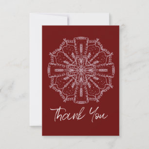 Cartão Obrigado Floral Mandala Boho Burgundy Rosa