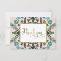 Obrigado Floral Mandala Verde Azul Arte Botânica