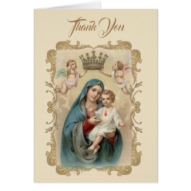 Cartão Obrigado fúnebre católico você simpatia dos (Frente)