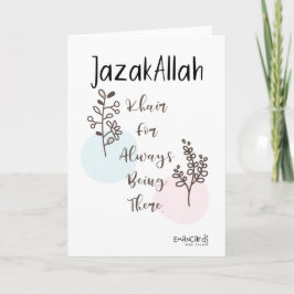 Cartão Obrigado - JazakAllah