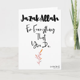 Cartão Obrigado - JazakAllah Simples