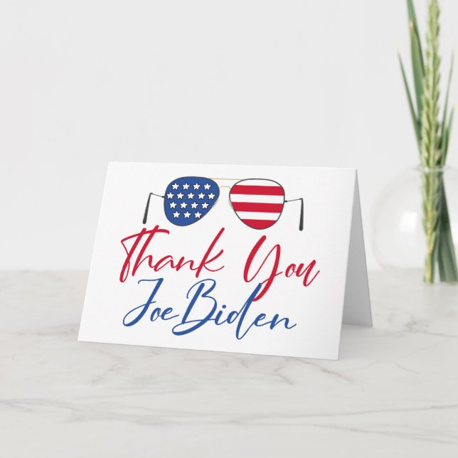 Cartão Obrigado Joe Biden American Flag Card (Frente)