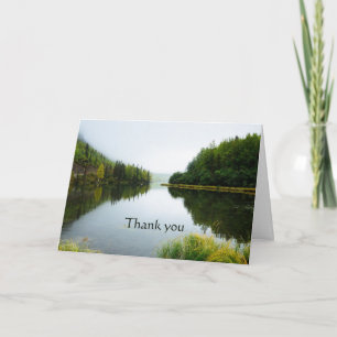 Cartão Obrigado Lago Árvores Selvagem