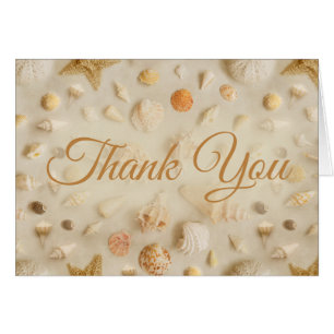 Cartão Obrigado litoral da foto da estrela do mar & da