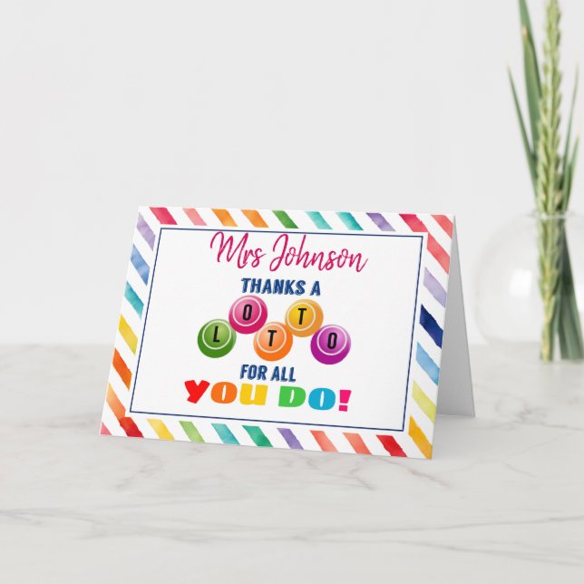 Cartão obrigado Lotto para tudo que você faz de presente  (Frente)