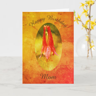 Cartão Obrigado Mãe Columbine Flower Art Birth