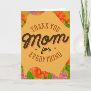 Cartão Obrigado Mãe por Tudo Saudação de Dia de as mães