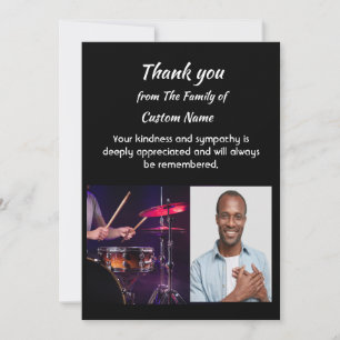 Cartão Obrigado Música de Acompanhamento Baterista