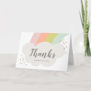 Cartão Obrigado Nuvem Arco-íris Pastel Crianças