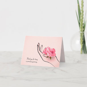 Cartão obrigado para o amigo rosa