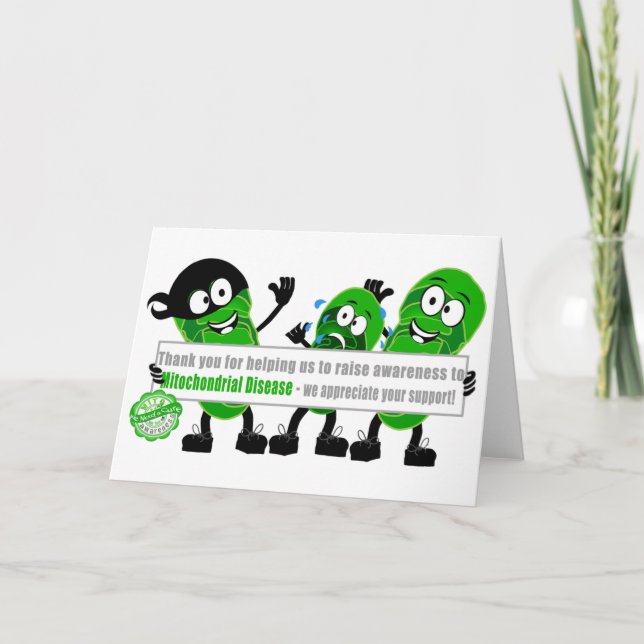 Cartão Obrigado para o apoio da doença mitocondrial (Frente)
