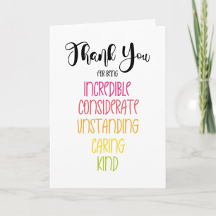 Cartão obrigado para ser gentil