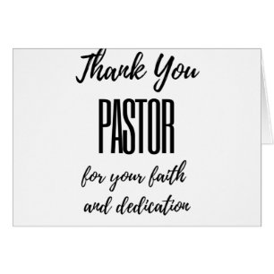 Cartão Obrigado, Pastor, Pela Sua Fé.