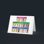 Cartão Obrigado pela sua doação, Gatos de Cartoon.<br><div class="desc">Três filas de bonitos gatos de desenho animado em pé nas pernas traseiras. Os gatos estão segurando banners coloridos que dizem "Obrigado pela sua doação".</div>