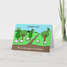 Cartão Obrigado pelas caminhadas no bloqueio