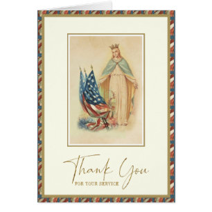 Cartão Obrigado pelo seu serviço de bandeira americana