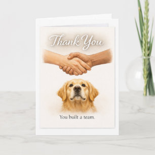 Cartão Obrigado por Criar uma Equipe de Cão-Guia Golden