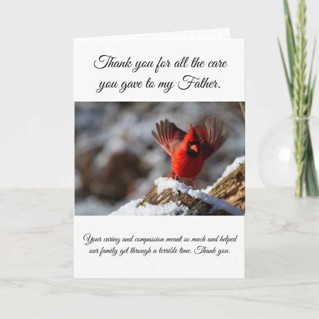 Cartão Obrigado por cuidar da enfermeira do meu pai. (Frente)