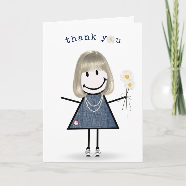 Cartão Obrigado Por Enfiar A Garota Da Figura Com A Daisi (Frente)