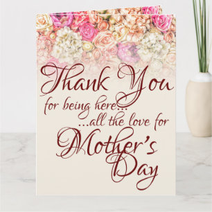 Cartão Obrigado por estar aqui - Dia de as mães