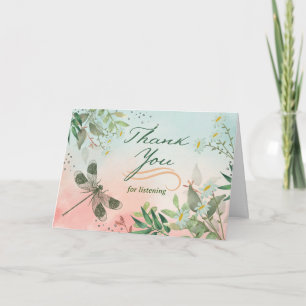 Cartão Obrigado por ouvir Dragonfly Daisies