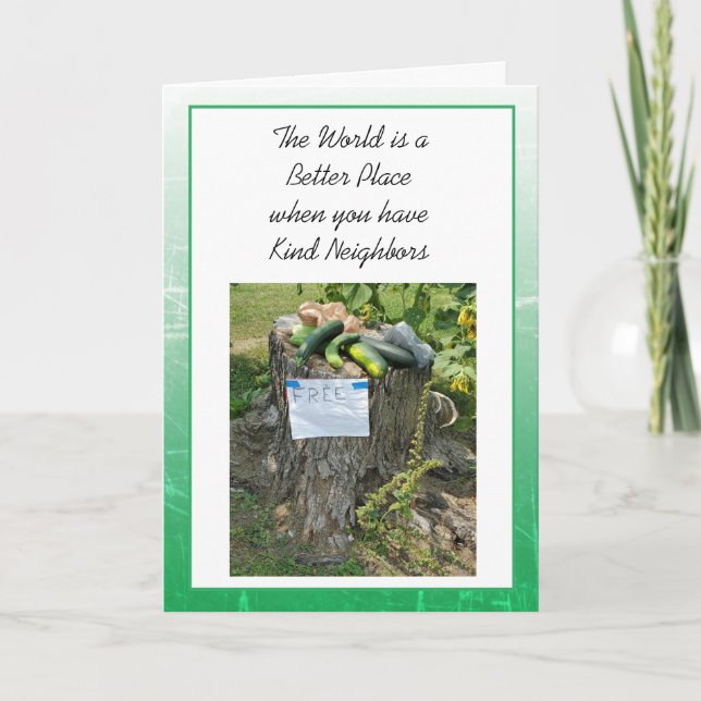 Cartão Obrigado por serem vizinhos gentis (Frente)