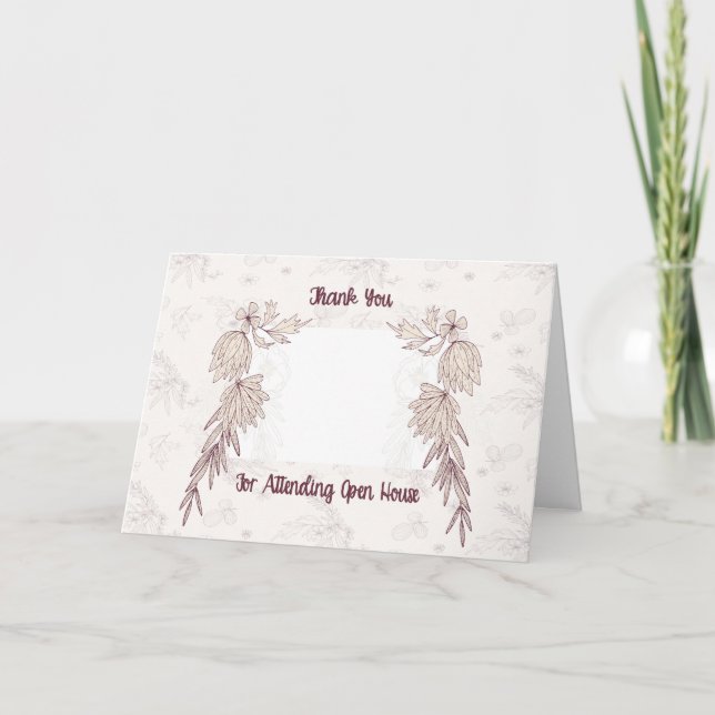 Cartão Obrigado por ter vindo ao Open House Add House Pho (Frente)