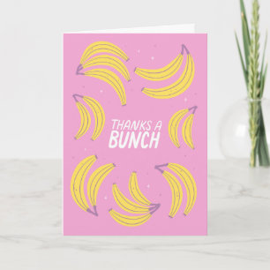 Cartão Obrigado por Tudo Bananas Lindas Rosa Ousado Amare