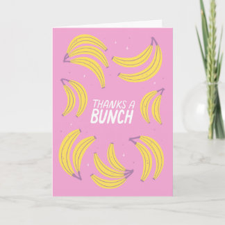 Cartão Obrigado por Tudo Bananas Lindas Rosa Ousado Amare