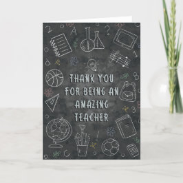 Cartão Obrigado Professor Chalkboard Card