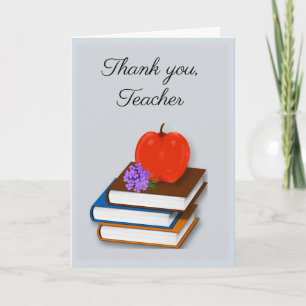 Cartão Obrigado, Professora, Livros Buquê de Flores da Ap