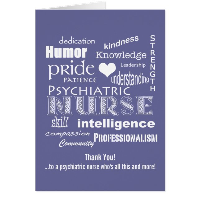 Cartão Obrigado psiquiátrica da enfermeira você exprime a (Frente)