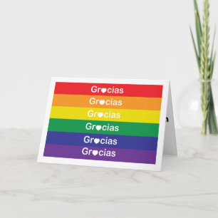 Cartão Obrigado que de Gracias você colorido espanhol