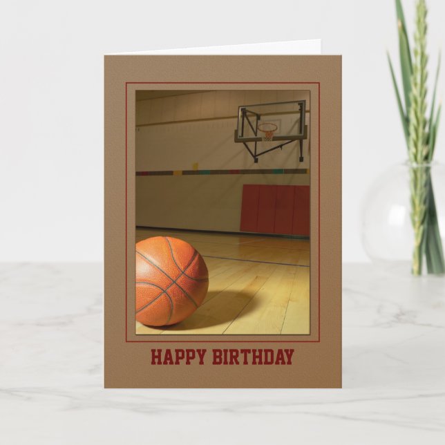 Cartão Obrigado que do aniversário do basquetebol você (Frente)