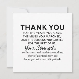 Cartão Obrigado Veteran