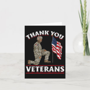 Cartão Obrigado Veteranos Bandeira Americana Nós Soldado