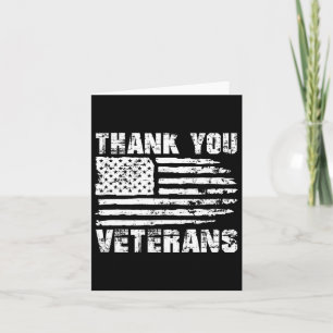 Cartão Obrigado Veteranos Bandeira Americana Orgulhoso Ve